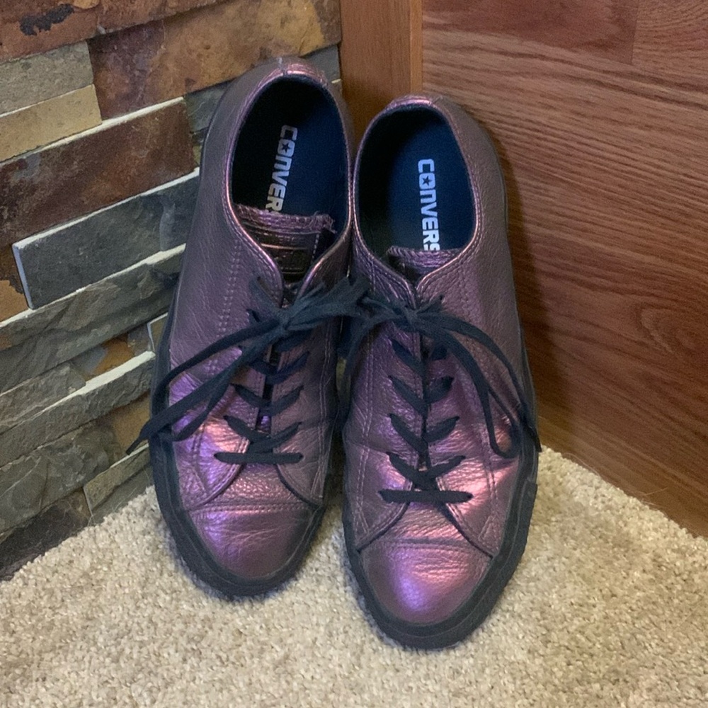 Converse  All Star Leather Mystichrome Fantasy oil slick  Purple women’s 411